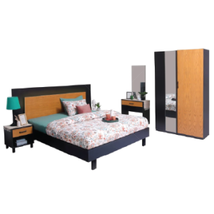 Ozmane Set (Bed With Sides, Dresser And 2 Door Wardrobe)