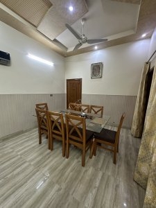 8 seater dining table / table with glass top / Ashwood dining table