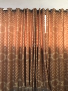 Curtains in orange colour