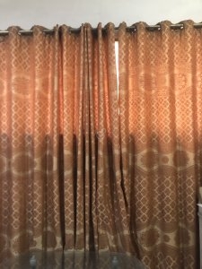 Curtains in orange colour