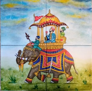 Gughal Art On Tiles Custom sizes and colors are also available.