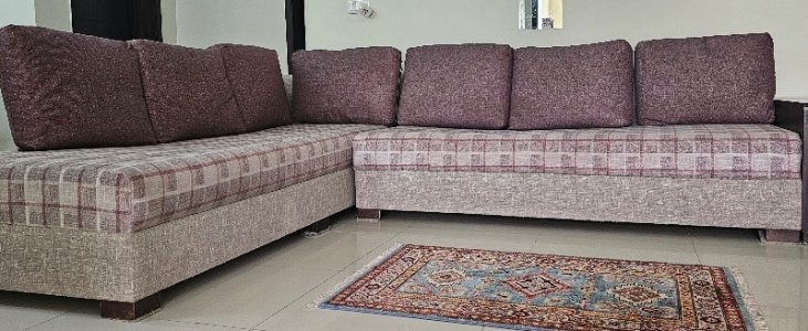 L-Shaped sofa. Set with cushions