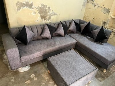 Urgent Sale L shape sofa set with chair