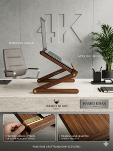 Handmade solid wood foldable laptop stand