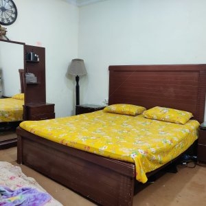 Bed set with side tables, dressing table, 3 portion wardrobe, setaer sofa is seperate
